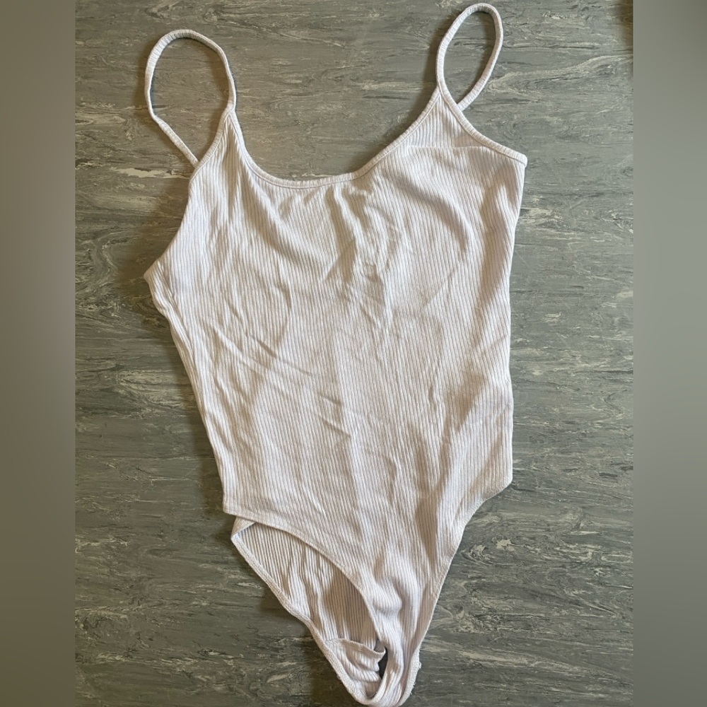 Forever 21 Ribbed Cream Bodysuit